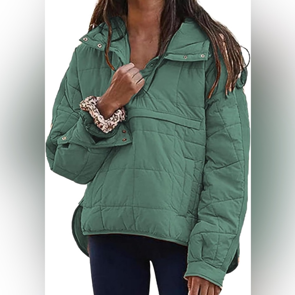 Quilted pullover puffer jacket